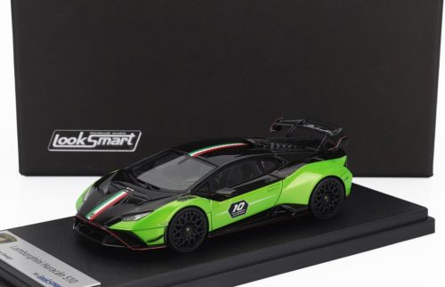 LookSmart - LAMBORGHINI HURACAN STO LP640-2 N 10 ITALIAN STRIPE 2023 - 10th ANNIVERSARY GREEN BLACK