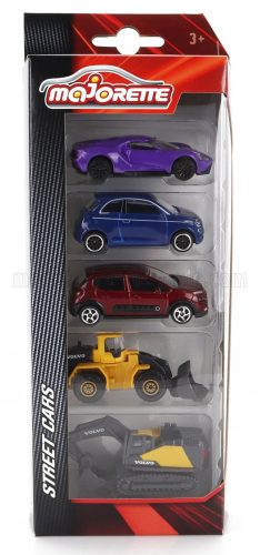 Majorette - FORD USA SET 5X GT - 500e ELECTRIC CAR 2020 - CITROEN DS3 - VOLVO RUSPA GOMMATA SCRAPER - ESCAVATORE EXCAVATOR VARIOUS