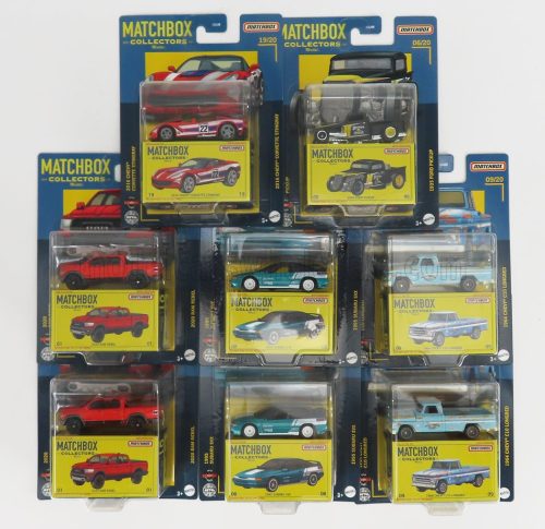 Mattel Hot Wheels - CHEVROLET SET ASSORTMENT 8 PIECES - 2X C-10 PICK-UP - 2X DODGE RAM PICK-UP - 2X SUBARU SVX - 1X FORD PICK-UP - 1X CORVETTE VARIOUS