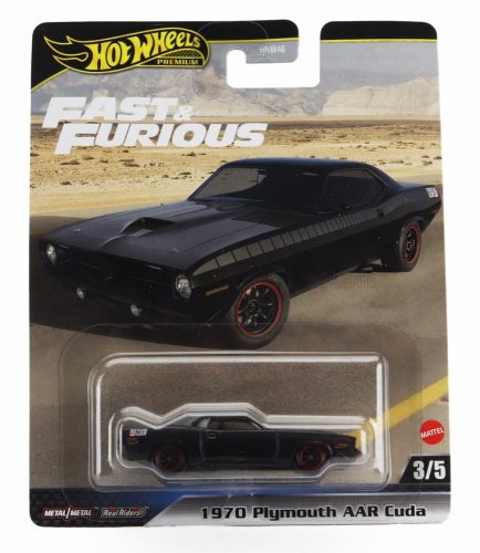 Mattel Hot Wheels - PLYMOUTH AAR/CUDA COUPE 1970 - FAST & FURIOUS 7 2015 BLACK