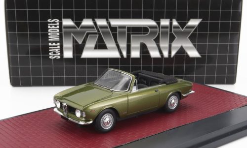 Matrix Scale Models - ALFA ROMEO GIULIA GTC CABRIOLET OPEN 1964 GREEN MET