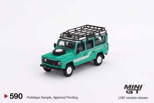 Minigt - 1:64 Land Rover Defender 110 1985 County Station Wagon Trident Green (LHD) - MINI GT