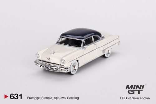 Minigt - 1:64 Lincoln Capri Arctic White/Atlantic Blue 1954 (LHD) - MINI GT