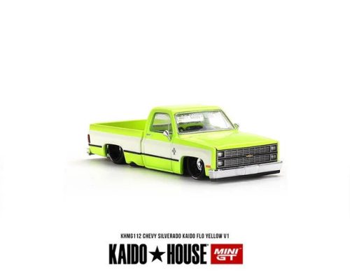 Minigt - 1:64 Chevrolet Silverado KAIDO Flo Yellow V1 (RHD) 1980 - MINI GT