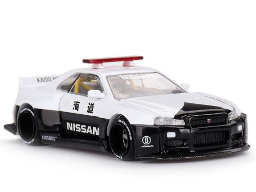 Minigt - 1:64 Nissan Skyline GT-R (R34) Kaido Works (V2 Aero) Police (RHD) 1999 - MINI GT