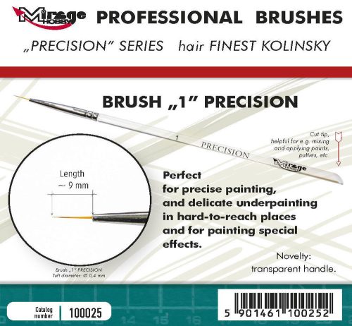 Mirage Hobby - MIRAGE BRUSH PRECISION KOLINSKY SIZE 1