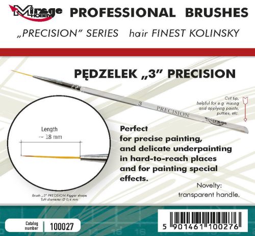 Mirage Hobby - MIRAGE BRUSH PRECISION KOLINSKY SIZE 3