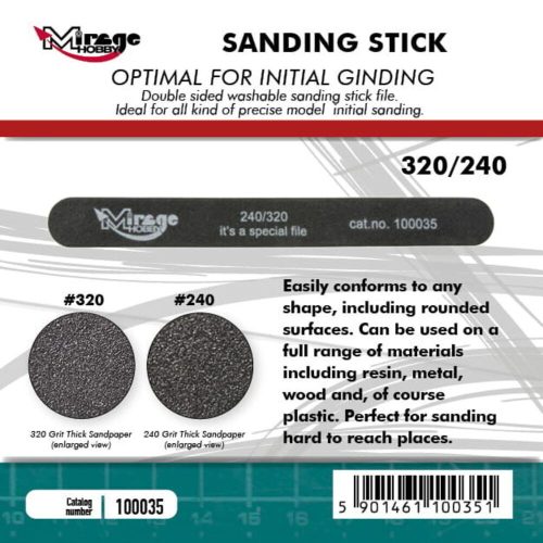 Mirage Hobby - MIRAGE Sanding Stick Double Grid 240/320