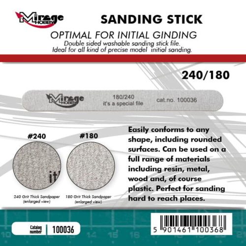 Mirage Hobby - MIRAGE Sanding Stick Double Grid 180/240