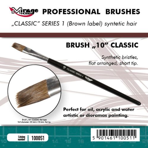 Mirage Hobby - MIRAGE BRUSH FLAT HIGH QUALITY CLASSIC SERIES 1 size 10