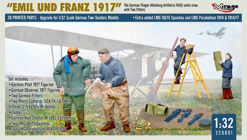 Mirage Hobby - WWI German FA(A) Units Crew 'Emil und Franz 1917' w/Equipment