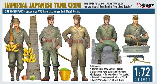 Mirage Hobby - WW2 IMPERIAL JAPANESE TANK CREW + one Imperial Naval Landing Force Food Supplier