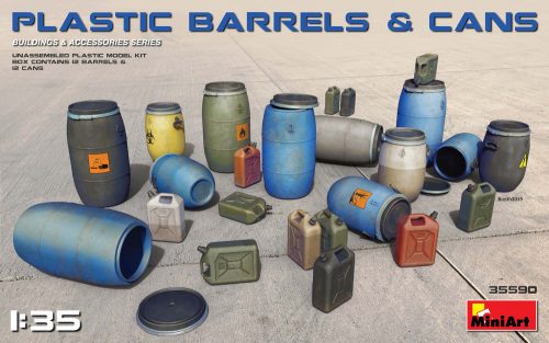 Miniart - Plastic Barrels and Cans