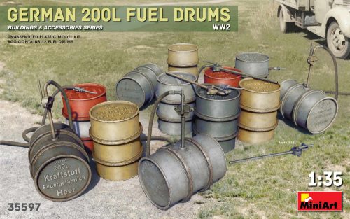 Miniart - German 200L Fuel Drum Set WW2