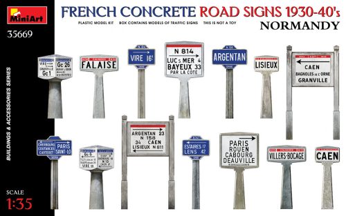 Miniart - French Concrete Road Signs 1930-40's. Normandy