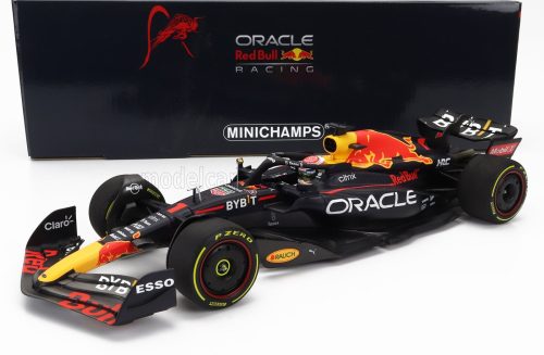 Minichamps - RED BULL F1  RB18 TEAM ORACLE RED BULL RACING N 1 WORLD CHAMPION WINNER DUTCH GP 2022 MAX VERSTAPPEN MATT BLUE YELLOW RED