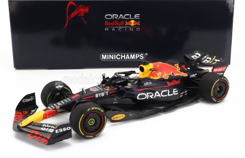 Minichamps - RED BULL F1  RB18 TEAM ORACLE RED BULL RACING N 1 WINNER ITALY GP WORLD CHAMPION 2022 MAX VERSTAPPEN MATT BLUE YELLOW RED