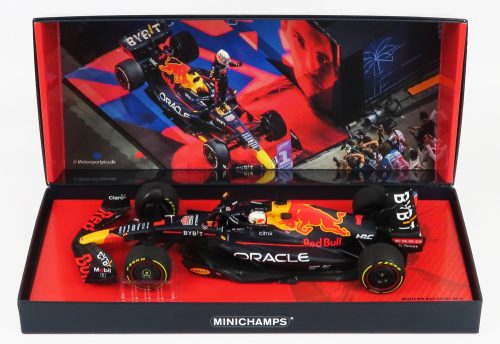 Minichamps - RED BULL F1  RB18 TEAM ORACLE RED BULL RACING N 1 WINNER SAUDI ARABIA GP WORLD CHAMPION 2022 MAX VERSTAPPEN MATT BLUE YELLOW RED