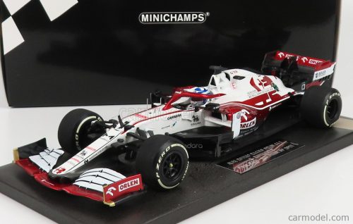 Minichamps - Alfa Romeo F1 C41 Team Orlen Racing N 7 Last Race Abu Dhabi Gp 2021 Kimi Raikkonen White Red Met