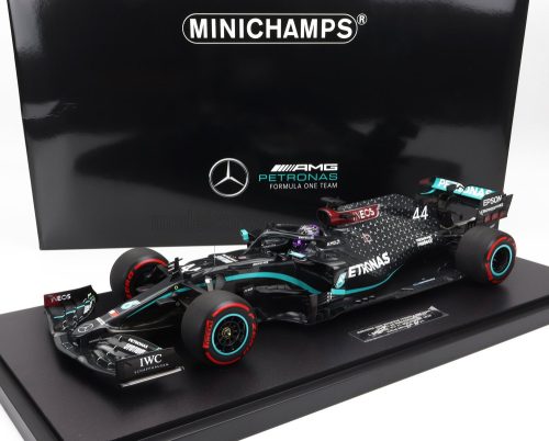 Minichamps - MERCEDES GP F1  W11 EQ PERFORMANCE TEAM AMG PETRONAS MOTORSPORT N 44 WORLD CHAMPION WINNER EIFEL GP (91st WIN) LEWIS HAMILTON 2020 - CON VETRINA - WITH SHOWCASE BLACK GREEN