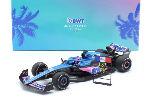 Minichamps - RENAULT F1  A523 TEAM BWT ALPINE N 31 9th MIAMI GP WITH PIT BOARD 2023 ESTEBAN OCON BLUE BLACK PINK