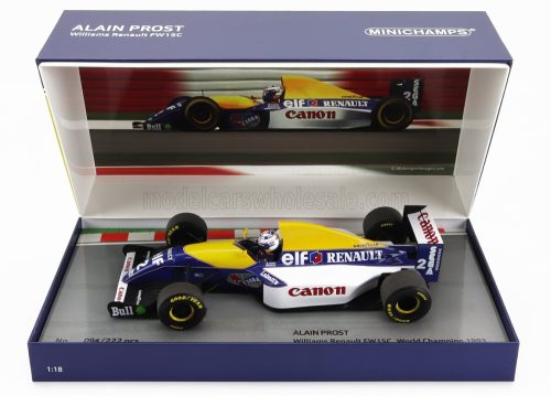 Minichamps - WILLIAMS F1  RENAULT FW15 TEAM WILLIAMS CANON N 2 WORLD CHAMPION SEASON 1993 ALAIN PROST BLUE YELLOW WHITE