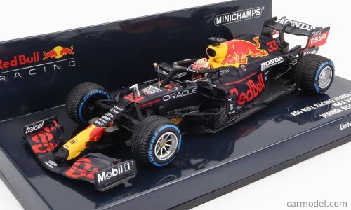 Minichamps - Red Bull F1 Rb16B Honda Ra620H Team Aston Martin N 33 Winner Belgium Gp 2021 Max Verstappen Matt Blue Yellow Red