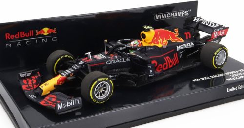 Minichamps - RED BULL F1  RB16B HONDA RA620H TEAM ASTON MARTIN N 11 3rd MEXICO GP 2021 SERGIO PEREZ MATT BLUE YELLOW RED