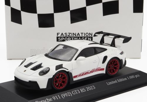 Minichamps - PORSCHE 911 992 GT3 RS COUPE 2023 - RED RIMS WHITE RED