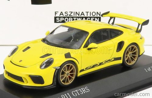 Minichamps - Porsche 911 991-2 Gt3 Rs Coupe 2018 - Golden Rims Racing Yellow