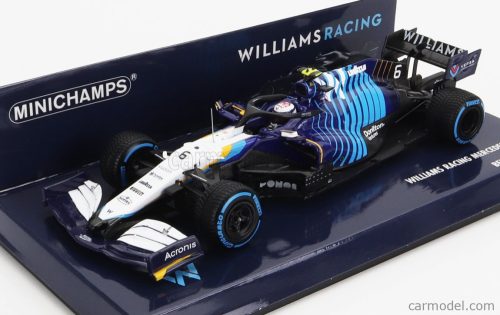 Minichamps - Williams F1 Fw43B Mercedes M12 Eq Power+ Team Williams Racing N 6 Belgium Gp 2021 Nicholas Latifi White Light Blue