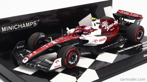 Minichamps - Alfa Romeo F1  C42 Team Orlen Racing N 24 Bahrain Gp 2022 Guanyu Zhou White Red Met