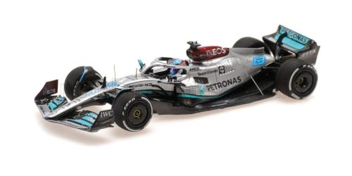 Minichamps - MERCEDES GP F1 W13E TEAM MERCEDES-AMG PETRONAS F1 N 63 3rd FRANCE GP 2022 GEORGE RUSSEL SILVER GREEN