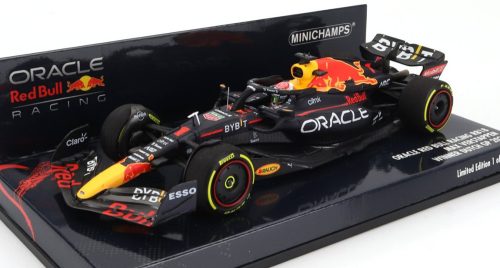 Minichamps - RED BULL F1  RB18 TEAM ORACLE RED BULL RACING N 1 WORLD CHAMPION WINNER DUTCH GP 2022 MAX VERSTAPPEN MATT BLUE YELLOW RED