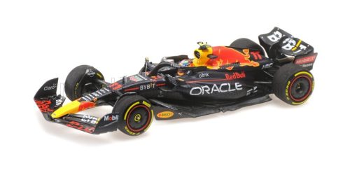 Minichamps - RED BULL F1  RB18 TEAM ORACLE RED BULL RACING N 11 WINNER SINGAPORE GP 2022 SERGIO PEREZ MATT BLUE YELLOW RED