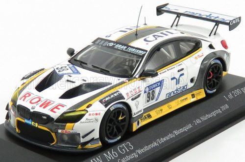 Minichamps - BMW 6-SERIES M6 GT3 TEAM ROWE RACING N 98 24h NURBURGRING 2018 N.CATSBURG - R.WESTBROOK - J.EDWARDS - T.BLOMQVIST WHITE YELLOW