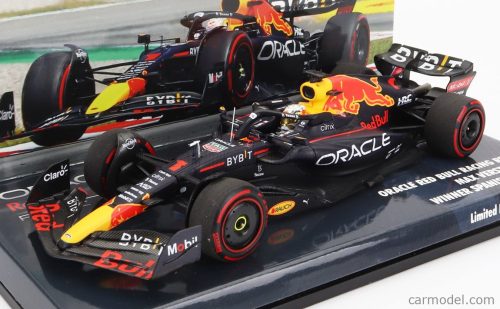 Minichamps - Red Bull F1 Rb18 Team Oracle Red Bull Racing N 1 World Champion Winner Spain Gp 2022 Max Verstappen Matt Blue Yellow Red