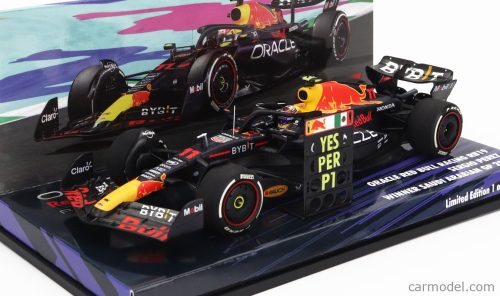 Minichamps - Red Bull F1  Rb19 Team Oracle Red Bull Racing N 11 Winner Saudi Arabian Gp 2023 Sergio Perez Matt Blue