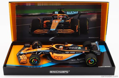 Minichamps - Mclaren F1 Mcl36 Mercedes Team Mclaren N 3 Australian Gp 2022 Daniel Ricciardo Orange Light Blue