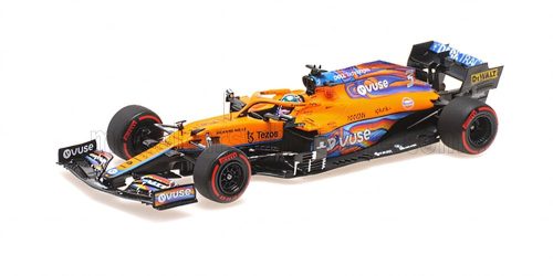 Minichamps - McLAREN F1  MCL35L TEAM MCLAREN N 3 ABU DHABI GP 2021 DANIEL RICCIARDO ORANGE LIGHT BLUE