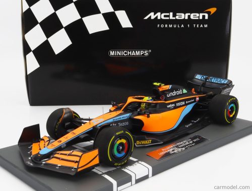 Minichamps - Mclaren F1  Mcl36 Mercedes Team Mclaren N 4 Bahrain Gp 2022 Lando Norris Orange Light Blue