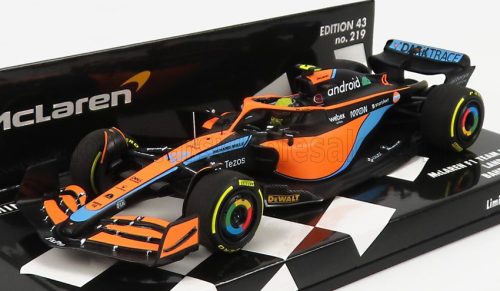 Minichamps - McLAREN  F1  MCL36 MERCEDES TEAM MCLAREN N 4 BAHRAIN GP 2022 LANDO NORRIS ORANGE LIGHT BLUE