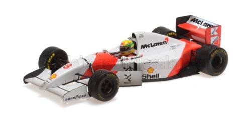 Minichamps - McLAREN F1  FORD MP4/8 V8 TEAM MARLBORO N 8 WINNER EUROPEAN BRITISH DONINGTON PARK GP WITH FLAG DIRTY VERSION 1993 AYRTON SENNA WHITE RED