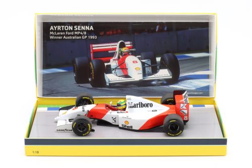 Minichamps - McLAREN F1  FORD MP4/8 V8 TEAM MARLBORO N 8 WINNER AUSTRALIAN ADELAIDE GP 1993 AYRTON SENNA WHITE RED