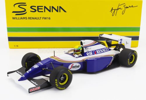 Minichamps - WILLIAMS F1  RENAULT ELF FW16 N 2 POLE POSITION PACIFIC GP 1994 AYRTON SENNA BLUE WHITE