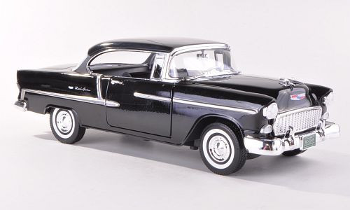 Motor-Max - Chevrolet Bel Air Hardtop, schwarz, 1955, 1:18