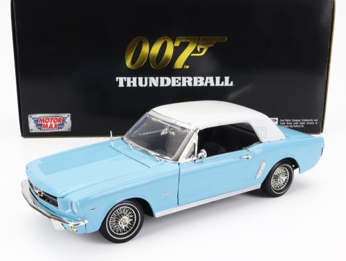 Motor-Max - FORD USA MUSTANG CONVERTIBLE SPIDER 1967 - 007 JAMES BOND - THUNDERBALL - OPERAZIONE TUONO LIGHT BLUE WHITE