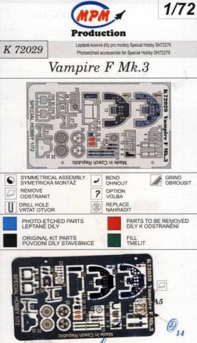 Mpm - Vampire F Mk.3 Coloured photo-etched par