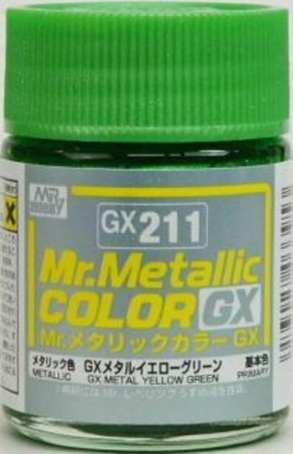 Mr Hobby - Gunze - Mr Hobby -Gunze Mr. Metallic Color GX (18 ml) Metal Yellow Green