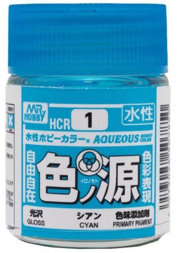 Mr Hobby - Mr Hobby -Gunze Aqueous Hobby Colors  (18 ml) Primary Color Pigment Cyan